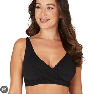 Nip/Tuck Black Bikini Top Size 12